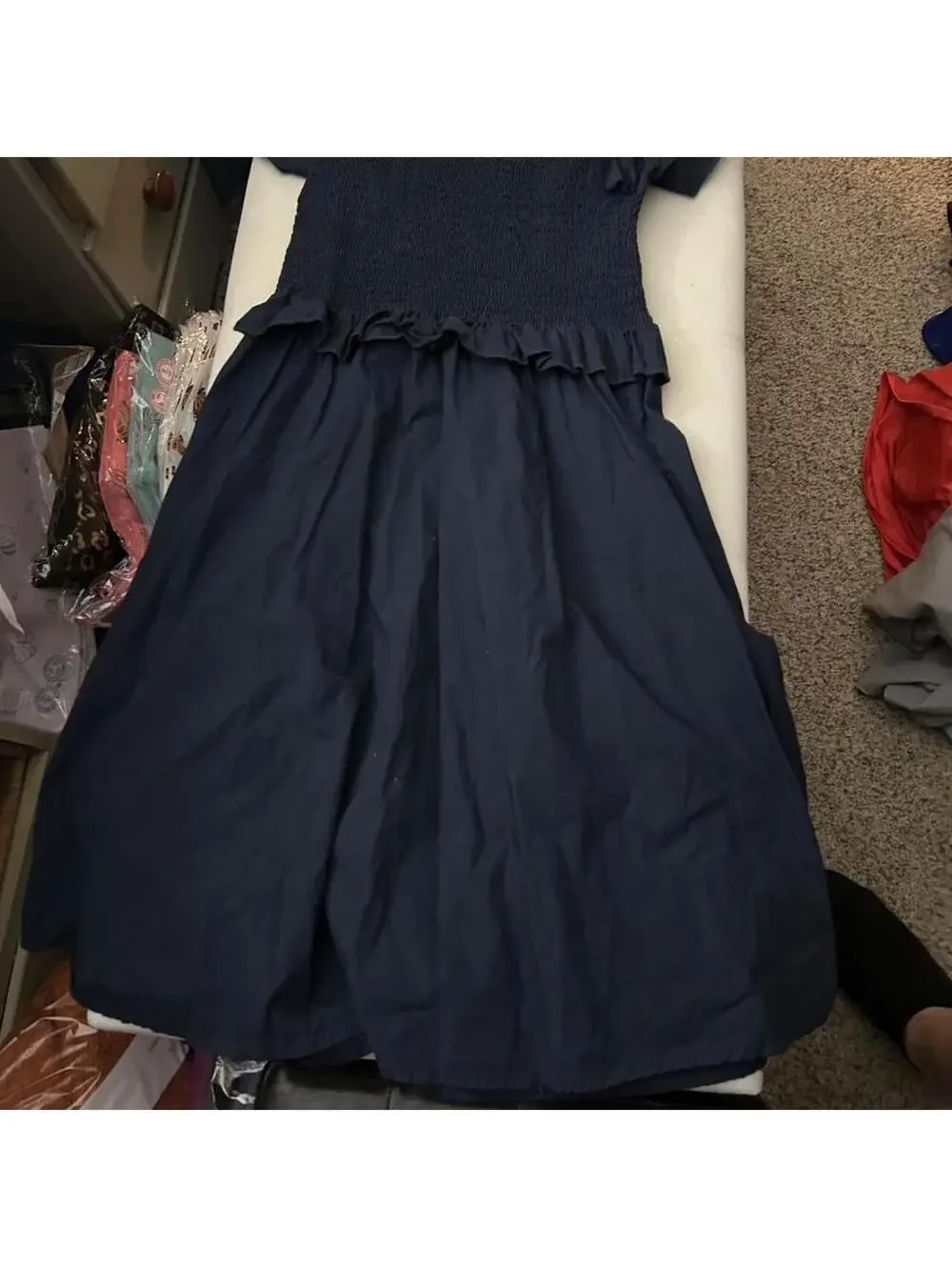 Sunday up youth size medium blue ruffled dress with flowy bottom.